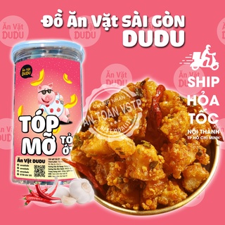 Tóp mỡ liền da rim tỏi,mắm hành,ớt 280gr đồ ăn vặt sài gòn