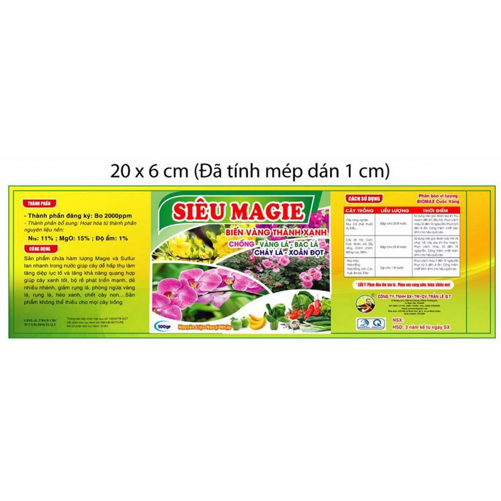 [ Rẻ ] Siêu MAGIE 100g - Phân Bón Super Magie - Phân Bón Cuốc Vàng - Xanh Lá - Dày Lá - Mướt Lá - Biến Vàng Thành Xanh