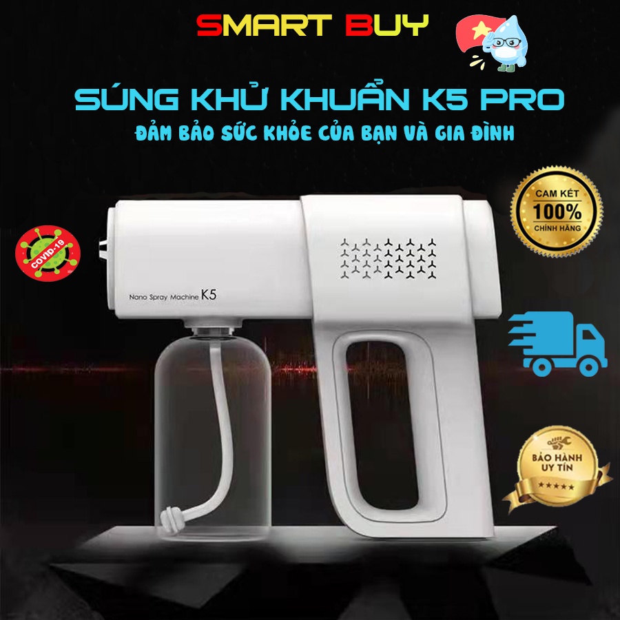 Súng phun khử khuẩn SMARTBUY- Súng diệt khuẩn phun khử trùng K5 PRO tia UV diệt virruss