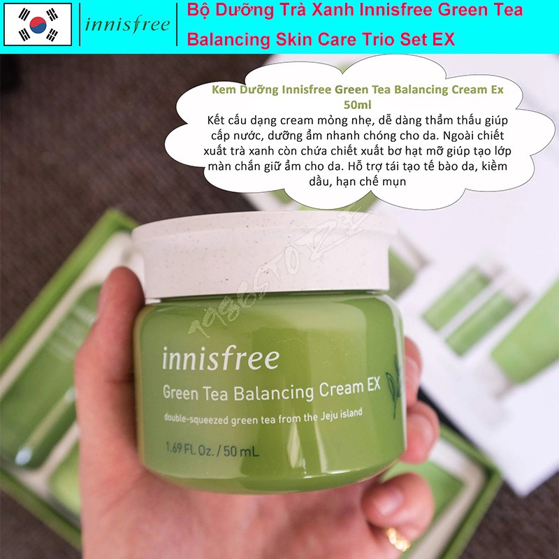 Bộ dưỡng Innisfree Green Tea Balancing Skin Care Trio Set EX