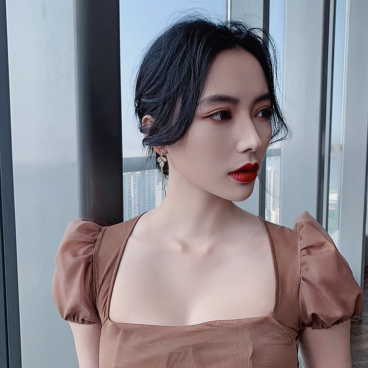 Bông Tai Mạ Bạc 925 Dáng Dài Đính Đá Sang Trọng Dành Cho Nữ