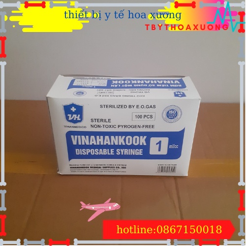 [1 hộp]Bơm tiêm 1cc Vinahankook[thietbiytehoaxuong]