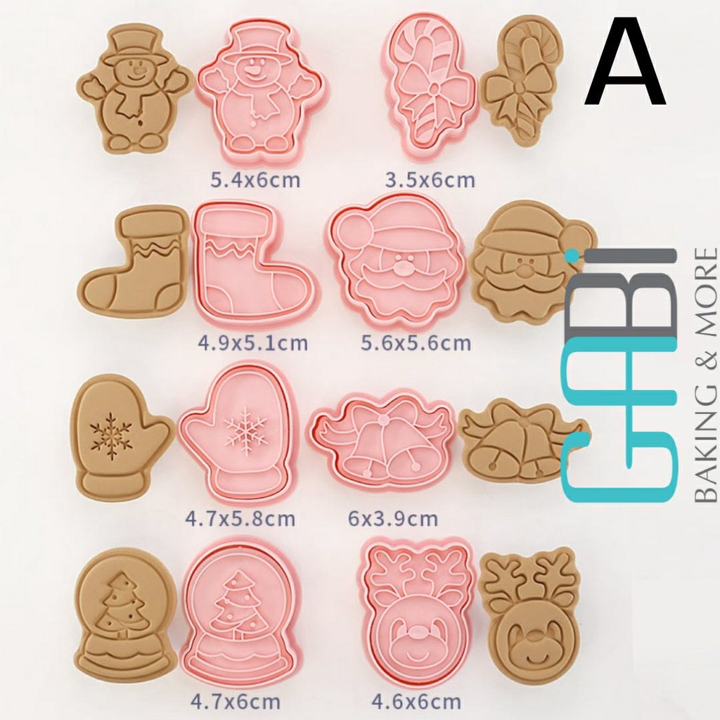 Khuôn nhấn cookie noel 3D 6-8-9 hình