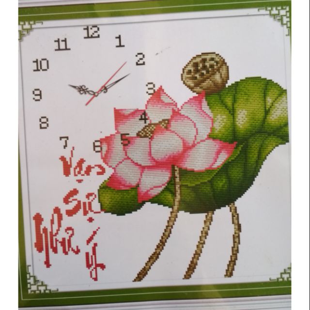 Tranh thêu đồng hồ 8010