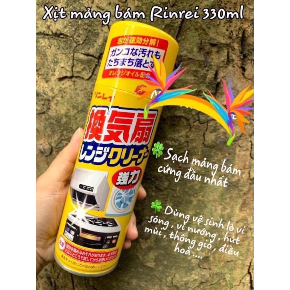 Chai xịt khử mảng bám dầu mỡ Rinrei 330ml