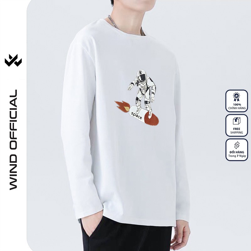Áo thun tay dài WIND phông unisex form rộng SPACE thời trang nam nữ oversize ulzzang