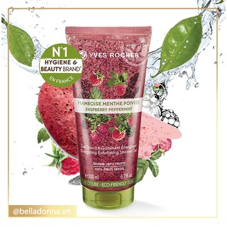 Gel Tắm Tẩy Tế Bào Chết Yves Rocher Energizing Exfoliating Shower Gel Raspberry Peppermint 200ml