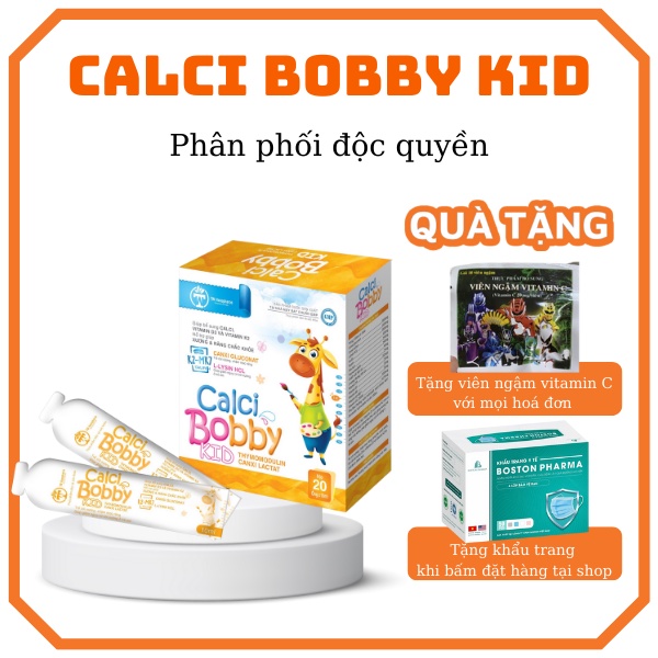 Canxi hữu cơ CALCI BOBBY KID, L Lysine, vitamin D3K2, giúp xương và răng chắc khỏe, hỗ trợ phát triển chiều cao