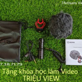 Mic thu âm boya by-mm1 cho máy ảnh dslr, mirroless, smartphone