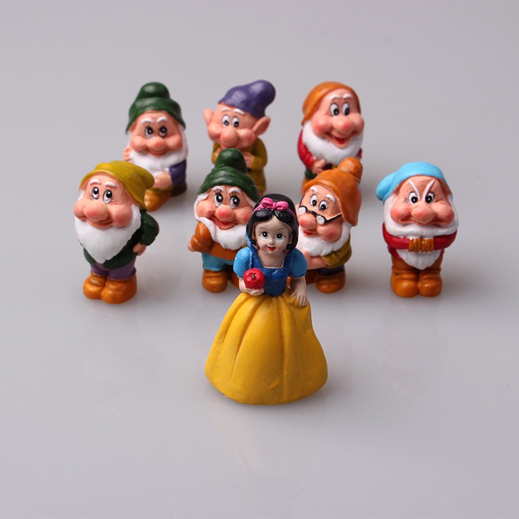 Chậu Hoa Trang Trí Bể Cá Hình Bạch Tuyết Và Bảy Chú Lùn Vi Mô