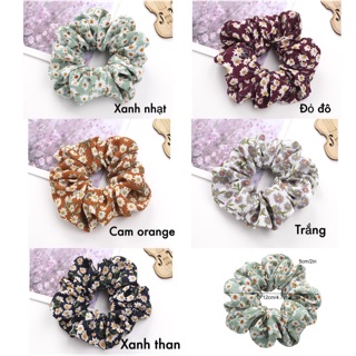 Cột tóc scrunchies hoạ tiết hoa cúc daisy