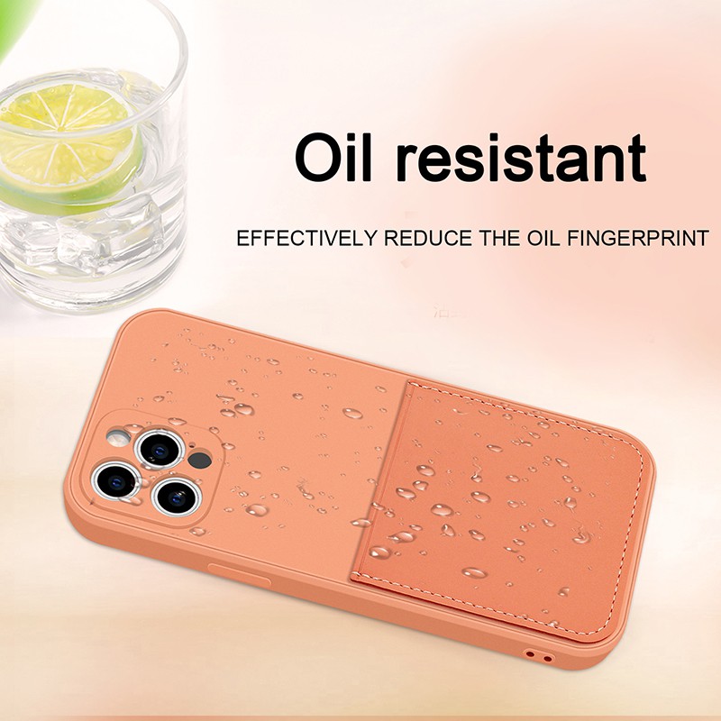 Ốp lưng silicone mềm có ngăn đựng thẻ cho iphone 12Pro Max 7 8 Plus X Xs Max XR 11Pro Max Ốp điện thoại