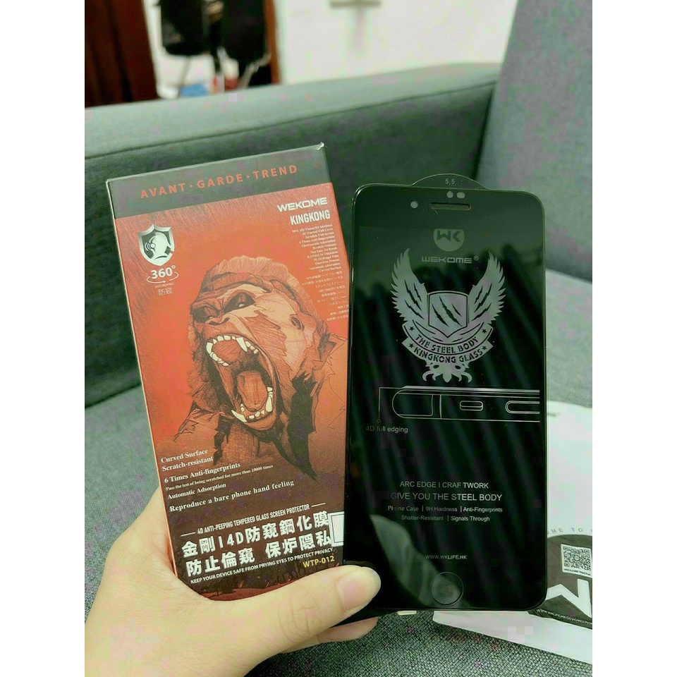 Kính cường lực chống nhìn trộm iphone full màn, đủ size 6/6plus/6splus/7/7plus/8/8plus/.../12/12ProMax