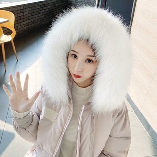 Tính năng❤Cổ áo giả lông cáo kẻ sọc thời trang