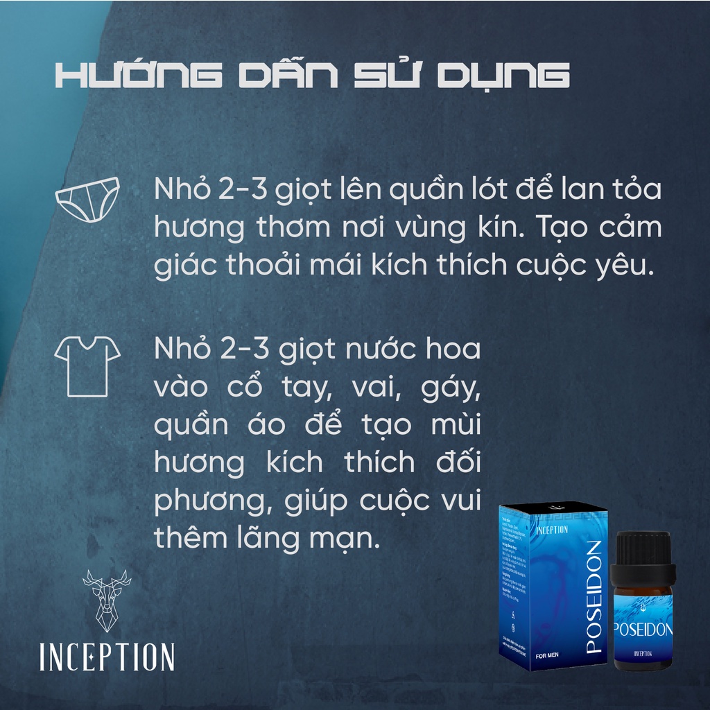 Nước Hoa Vùng Kín Nam 5ml POSEIDON - Hương Cuốn Hút Mạnh Mẽ Quyến Rũ - Nước Hoa Vùng Kín Nam Chính Hãng