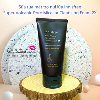 Sữa rửa mặt siêu sạch sâu Innisfree Super Volcanic Pore Micellar Cleansing Foam 2X