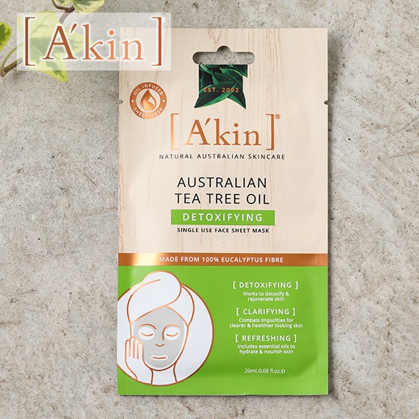 Mặt nạ A'kin Australian Tea Tree Oil Detoxifying Face Sheet Mask 20ml