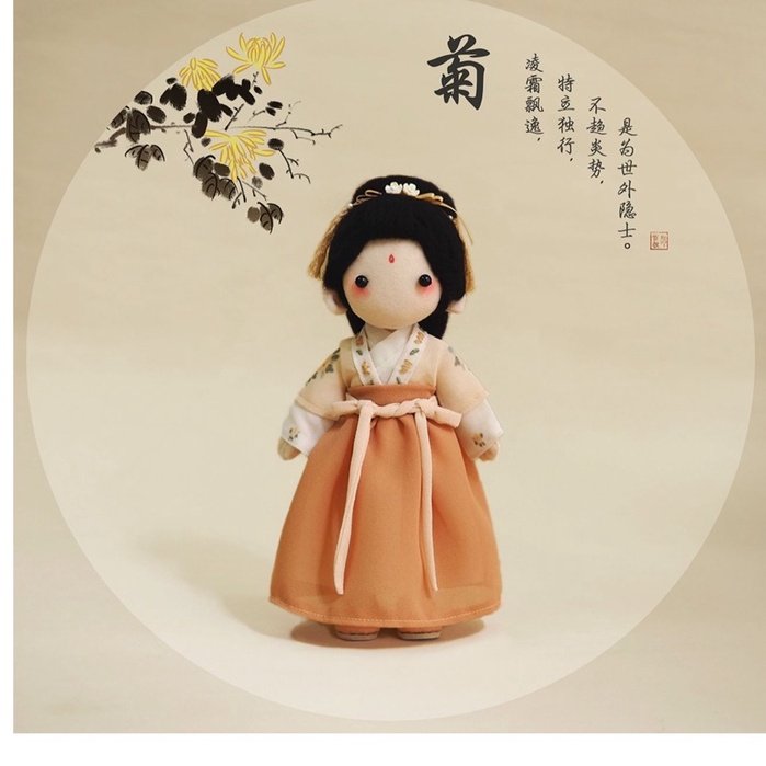 Đồ trang trí thêu tay NHỒI BÔNG / diy thêu BÚP BÊ CỔ TRANG / DOLL HANDMADE GÓI VẬT LIỆU TỰ LÀM/ MIE HANDMADE SHOP