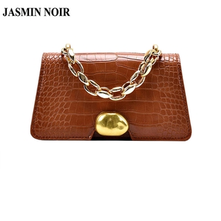 Túi xách JASMIN NOIR bằng da PU đính hạt đá dây mắt xích thời trang 2020 cho nữ