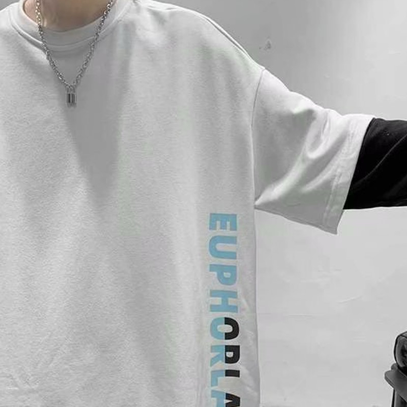 [ Mã 12FASHIONSALE1 giảm 10K đơn 50K ] Áo Thun Dài Tay Giả Hai Lớp Phong Cách Hàn Quốc Cho Nam | BigBuy360 - bigbuy360.vn