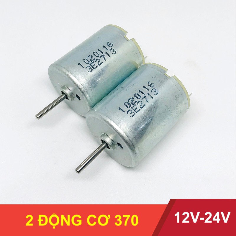 2 Động cơ motor mô tơ mini dc 370 loại nhỏ chạy êm lực mạnh 12V-24V tốc độ 2600-5400 rpm - LK0032-2