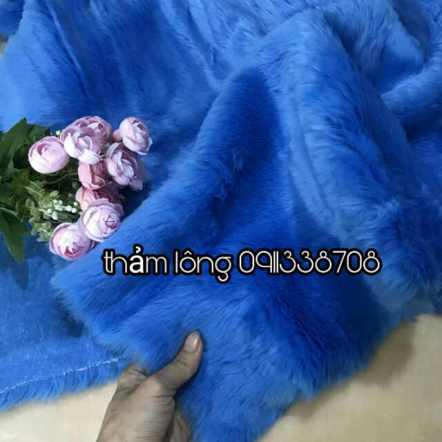Thảm lông xanh dương