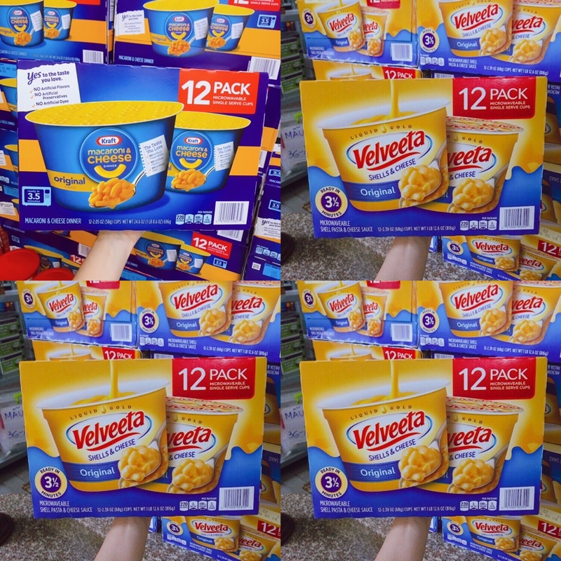 Nui phô mai sò,que Velveeta ,Karaft và Great Value siêu ngon - Mỹ