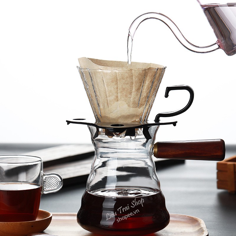 Phễu kalita thủy tinh lọc cà phê phễu drip cafe pour over pha cà phê giấy lọc