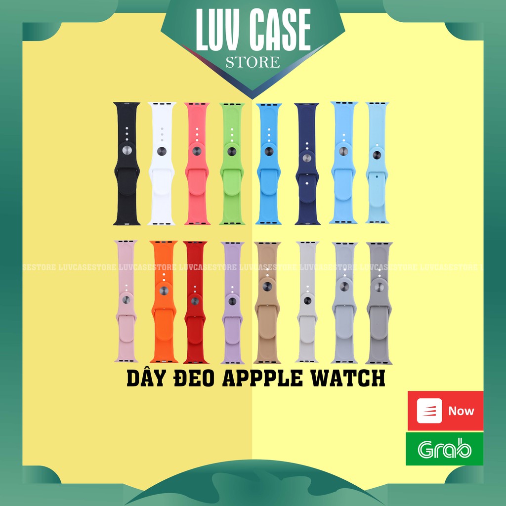 Dây Đeo Cao Su Silicone Cho Apple Watch Series 1/2/3/4/5/6/SE/T500/W26 Cao Cấp Full Màu, Size 38/40/42/44