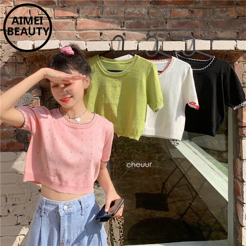 Áo Thun Tay Ngắn Phối Ren Thời Trang Dành Cho Nữ | BigBuy360 - bigbuy360.vn