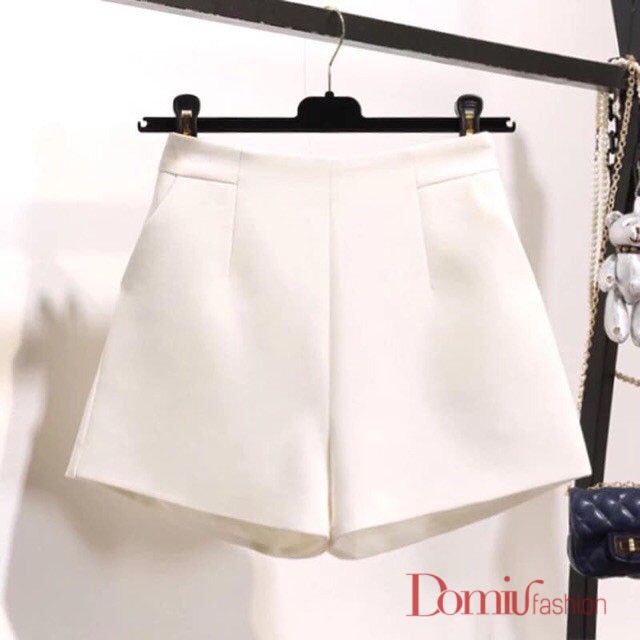 Quần sooc đùi vải cạp cao cho nữ, quần short cạp cao - Domiu