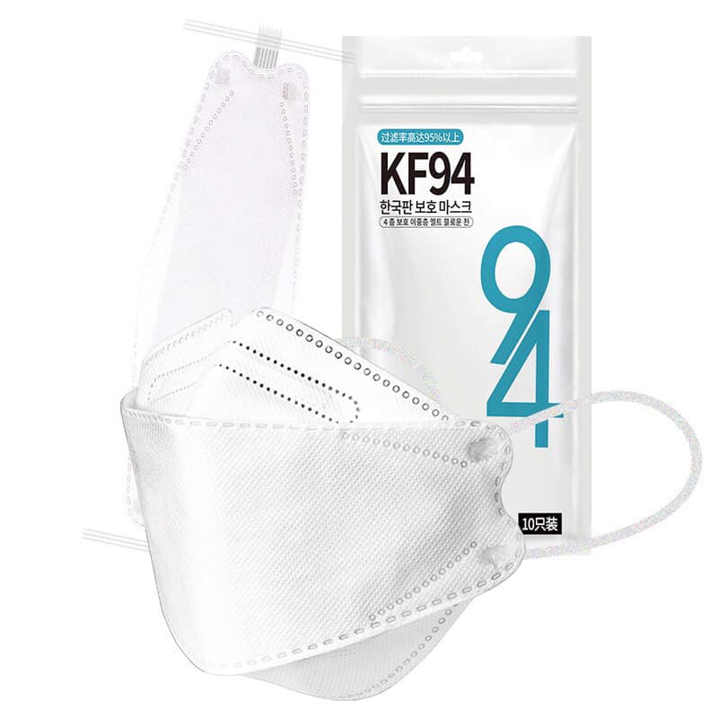 Khẩu trang KF94 hàn quốc 4 lớp Khẩu trang y tế KF94 xuất hàn kháng khuẩn sét túi 10 cái