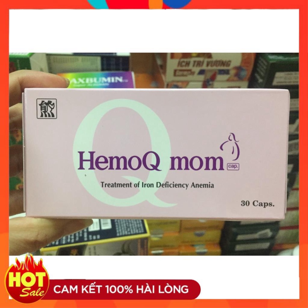 Viên bổ sung sắt hiệu quả hấp thu 100% HemoQ Mom nhập khẩu Hàn Quốc cho bà bầu, người thiếu máu ( Hộp 30 viên)