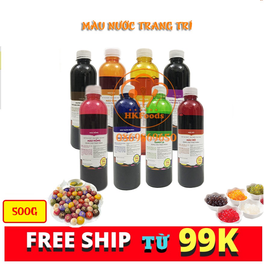 Màu Nước Thực Phẩm /Tạo Màu Cơ Bản 500g