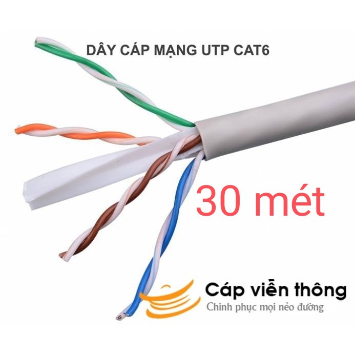 Dây Cáp Mạng Cat 6 Ensoho bấm sẵn 2 đầu dài 30 mét