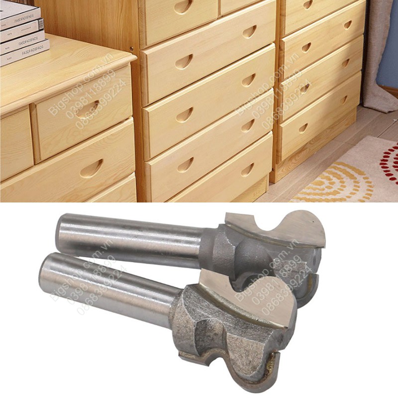 Mũi soi gỗ làm tay nắm âm, loại 22mm cốt 8mm-6.35mm