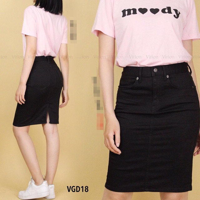 Chân váy jean lụa giãn Bigsize 30-38