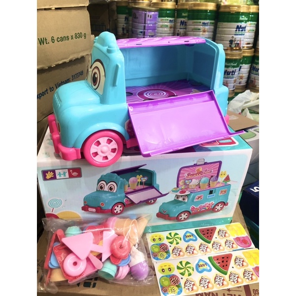 Mô hình đồ chơi xe bán kem cho bé