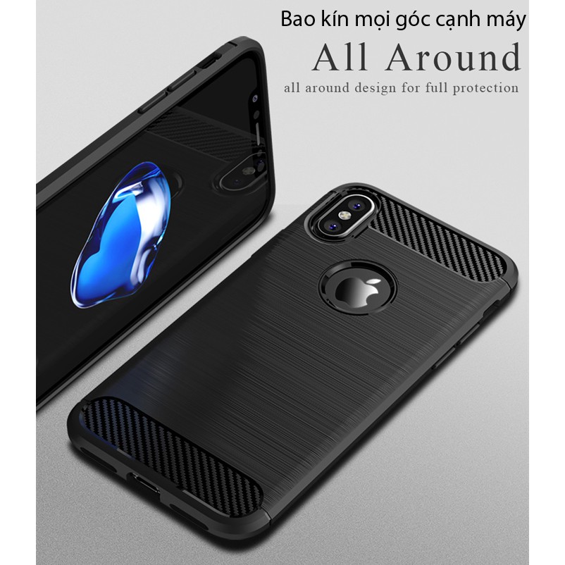 Ốp lưng iPhone X / iPhone Xs Ipaky Case Carbon chống vân tay