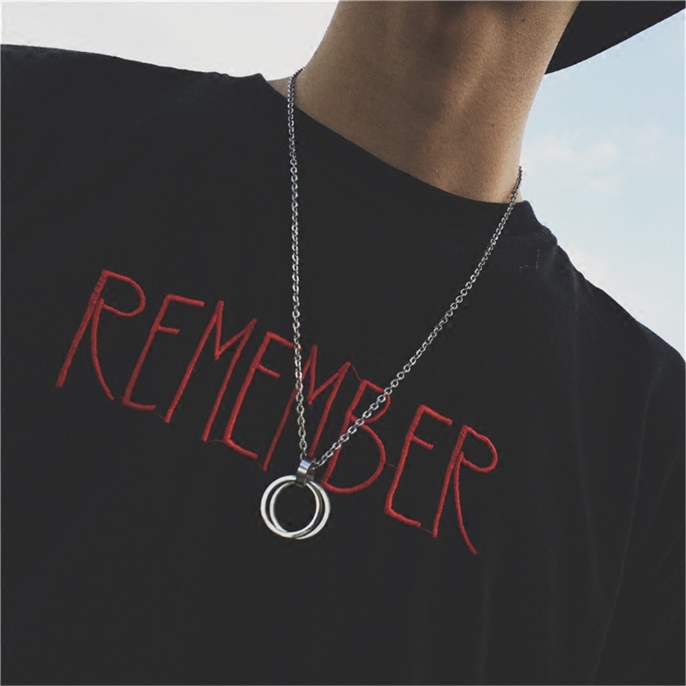 Dây chuyền xích titan thép không rỉ 2 vòng thời trang siêu kul