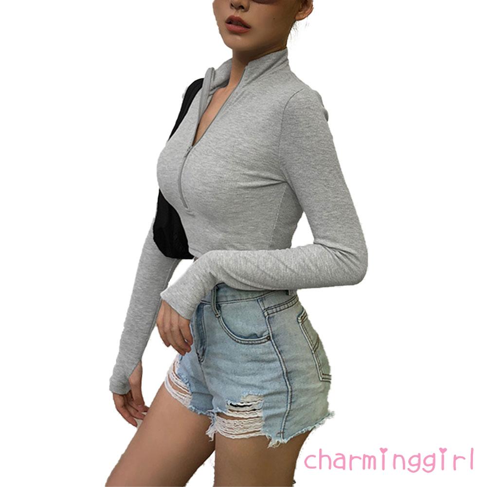 Áo Khoác Nữ Dài Tay Có Khóa Kéo Thời Trang