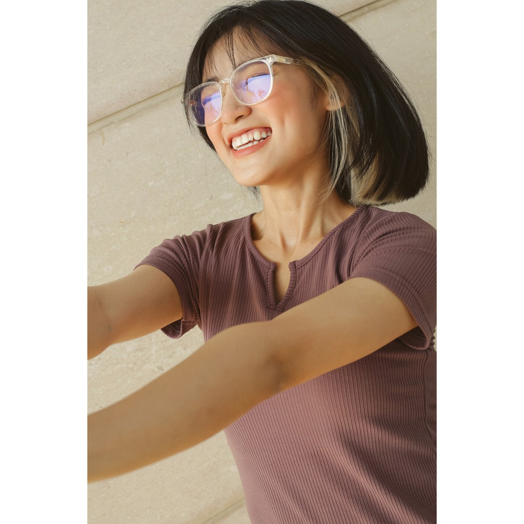 Đầm nữ dáng ôm cổ xẻ thời trang GAGO v-neck plain knit dress màu nâu GG3328 | BigBuy360 - bigbuy360.vn