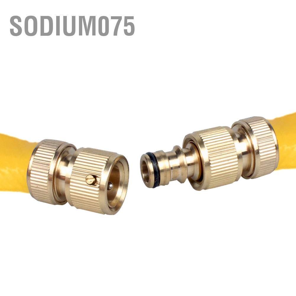 Sodium075 Brass Hose Tap Connector Threaded Garden Water Pipe Adaptor Fitting