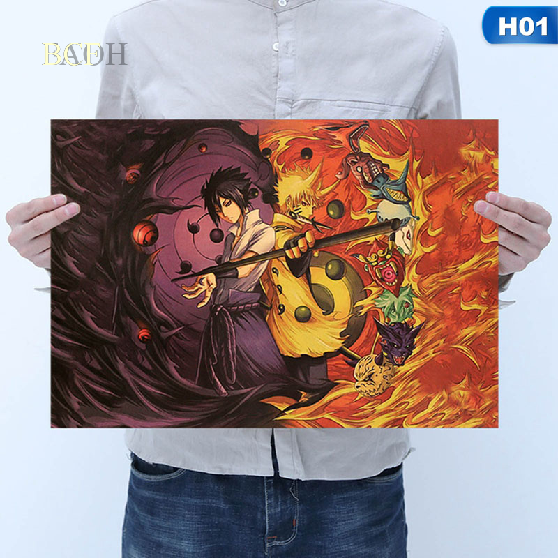 Tấm Áp Phích Treo Tường In Hình Naruto Kurama Trang Trí Nhà Cửa