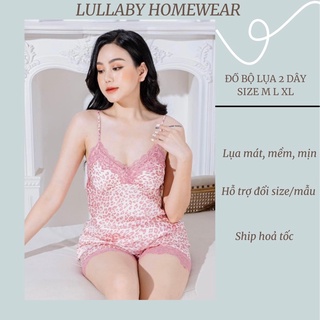 Bộ ngủ sexy lụa cao cấp size M L XL kèm mút ngực cao cấp Lullaby homewear