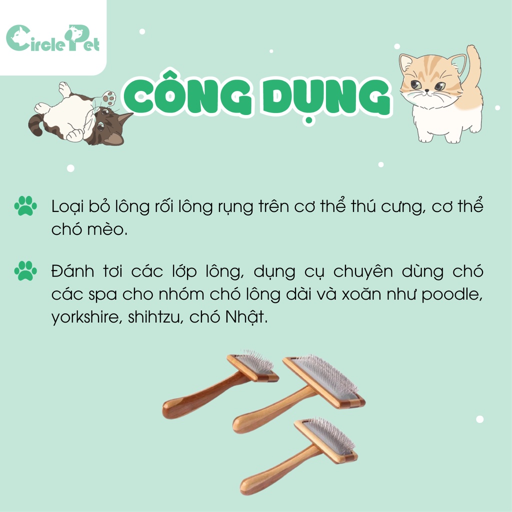 Lược Gỡ Lông Rối Chó Mèo TOPDOG - FN-S823S-Z-14  Loại Bỏ Lông Rối Lông Rụng Cho Thú Cưng Size S/M/L - Circle Pet