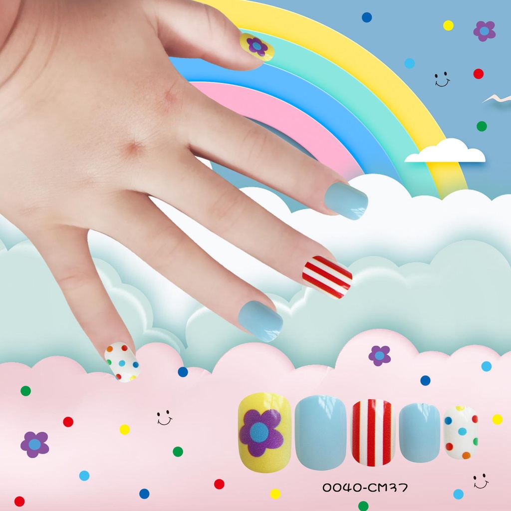 Móng Tay Giả Hình Kẹo Hoạt Hình Dễ Thương Cho Bé