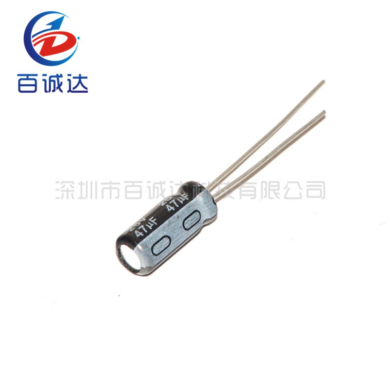 100 Cái / lốc 25v47uf 47uf25v 5 * 11 Tụ Điện Phân 25v 47uf 5x11