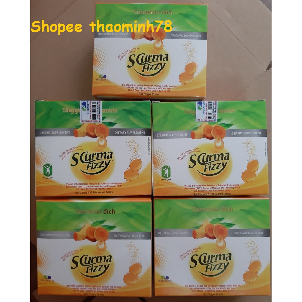 SCurma Fizzy - Viên sủi Hướng đích Nano Curcumin cho viêm loét dạ dày và trào ngược dạ dày