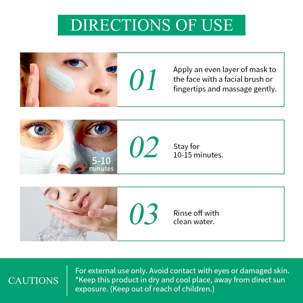 Mặt Nạ Đất Sét BREYLEE Chiết Xuất Từ Cây Trà/Lô Hội/Hoa Đào/Hoa Anh Đào Dưỡng Ẩm Kiểm Soát Dầu Làm Dịu Da 0.28oz/8g